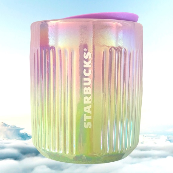 2022 NEW STARBUCKS Purple Light Green Ombre Iridescent Winter Ceramic Mug 8 oz - Picture 1 of 8